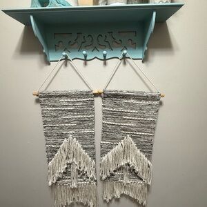 Set of 2 woven Wall Hanging with Fringe
